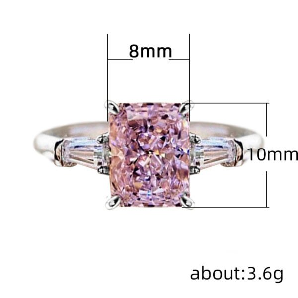 O1CN01v7sydL1myaPIEydHI_!!2207710525023-0-cib Women's Fashionable Square Pink Diamond Zircon Ring - Sweet, Romantic & High-End Ring_Auragemd