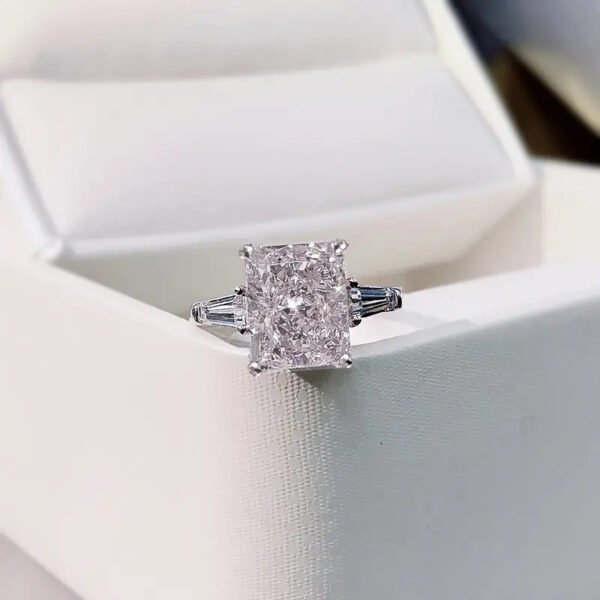 New Style Jewelry - Fashionable Square Pink Diamond Zircon Ring for Women, Sweet and Romantic Bridal Wedding Ring_Auragemd