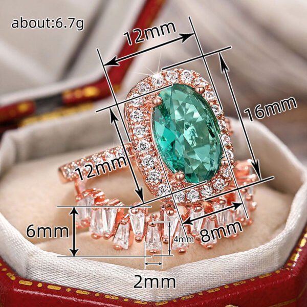 European & American Luxury Trapezoidal Geometric Statement Couples Rings for Women - Retro Luxurious Bold Index Finger Rings_Auragemd