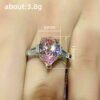 Women's Minimalist Pink Teardrop Pear-Shaped Zircon Ring - High-End Banquet Wedding Ring_Auragemd