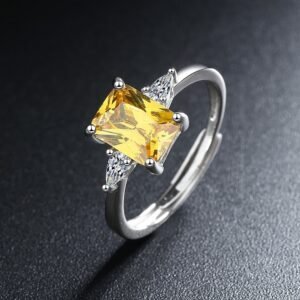 a1f3b715-02d7-4507-8ccf-bdbf84da2718.jpg Ring Women's Simple Rectangular Yellow Diamond Zircon Opening Ring Diamond
