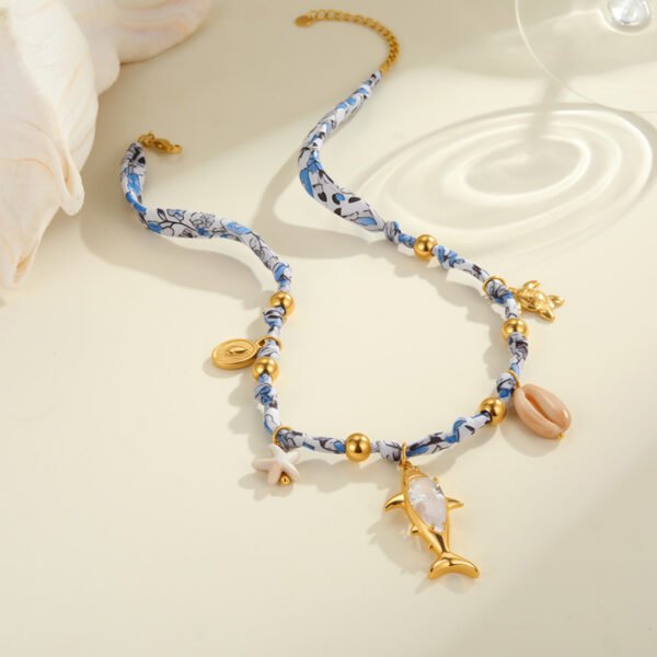 Vacation Style Starfish Shell Hand-knitted Rope Necklace Clavicle Chain