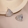 Elegant Geometric Diamond Stud Earrings Light Luxury Design Sense
