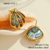 Scallop Shell Stainless Steel Necklace Gold Plated Ins High-grade Ear Studs Earrings
