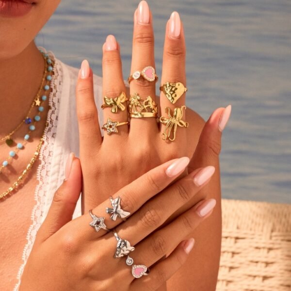 European And American Fashion Design Love Heart-shaped Titanium Steel Ring