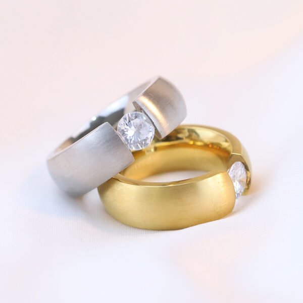 European And American Fashion Minimalist Gold Diamond Trendy Unique Ring
