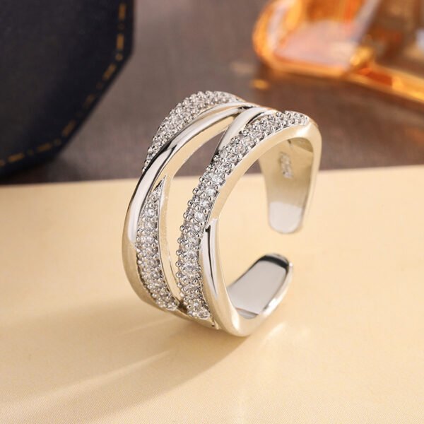 Double-layer X-shaped Adjustable Open Ring For Women