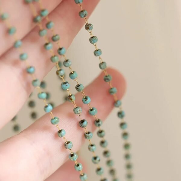 European And American-style Dopamine Titanium Steel Natural Stone Necklace