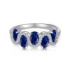 S925 Sterling Silver Oval Twisted Ring Inlaid Zircon