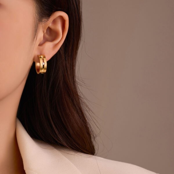 Diamond Titanium Steel Earrings