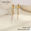 Pearl Earrings Long Tassel Stainless Steel Earrings Design Earrings