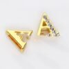 8mm Gold Half Diamond Beads English White Diamond Letters