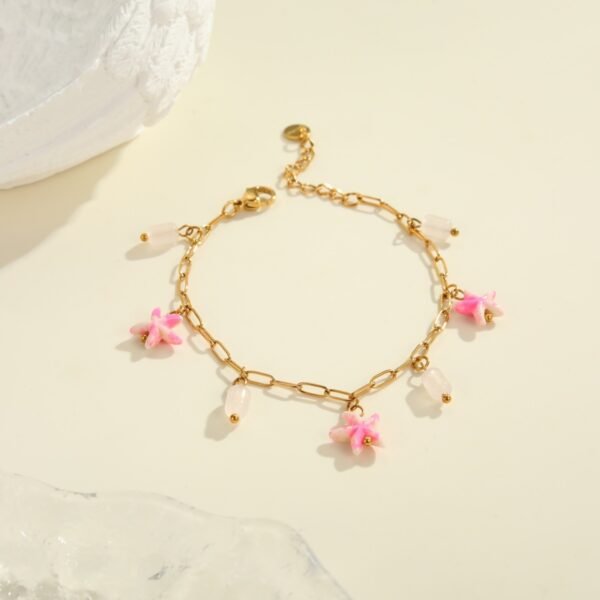 Colorful Starfish Stainless Steel Necklace Non-fading Ocean Style Bracelet