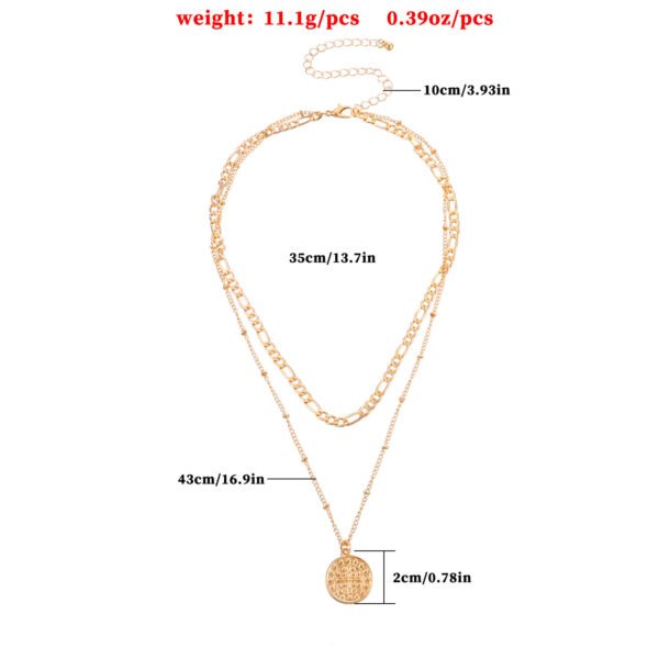 Ornament Fashion Cross Wafer Trend Female Double Layer Temperament Personality Necklace