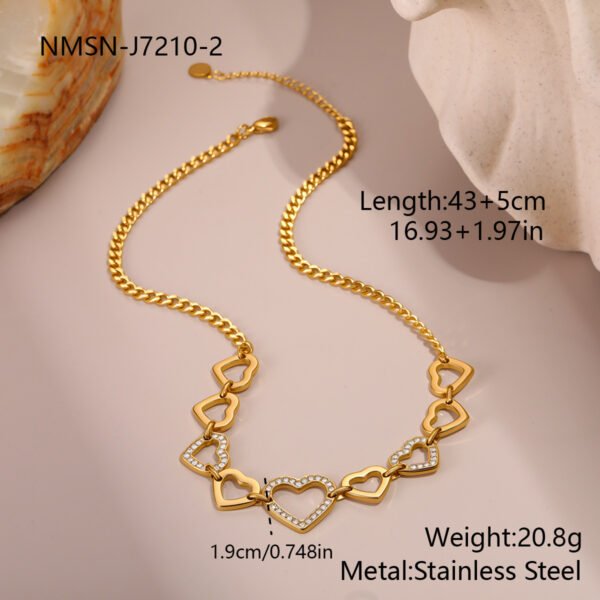 Geometric Heart-shaped Titanium Steel Necklace Clavicle Chain