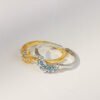 Sun And Moon Diamond-studded Ring High-grade Temperament