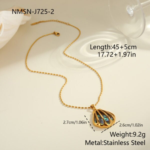 Scallop Shell Stainless Steel Necklace Gold Plated Ins High-grade Ear Studs Earrings
