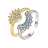 Sun And Moon Diamond-studded Ring High-grade Temperament