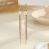 Pearl Earrings Long Tassel Stainless Steel Earrings Design Earrings