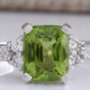 European And American Popular Apple Green Zircon Personalized Diamond Ring