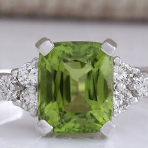 European And American Popular Apple Green Zircon Personalized Diamond Ring