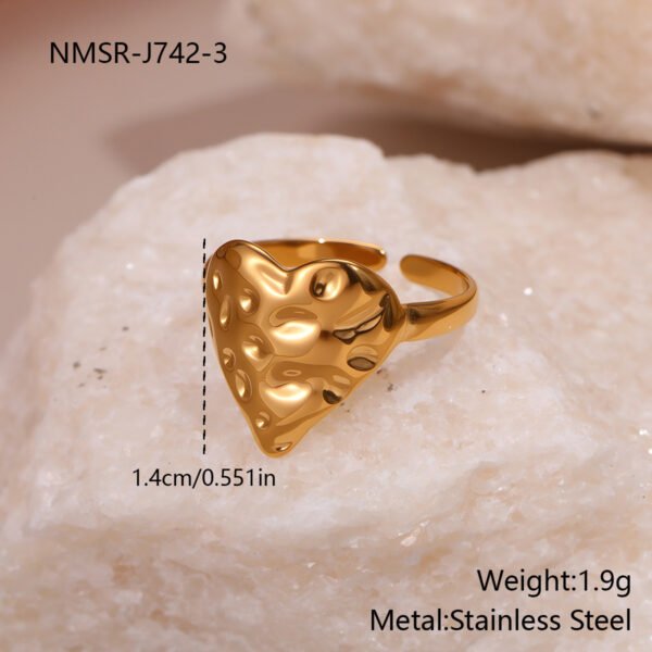 European And American Fashion Design Love Heart-shaped Titanium Steel Ring